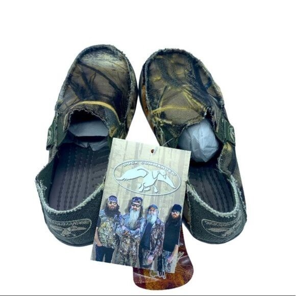 New Duck Dynasty Commander Kid Sz 1 Camo Camouflage Loafers Shoes Real Tree NEW - Picture 1 of 5